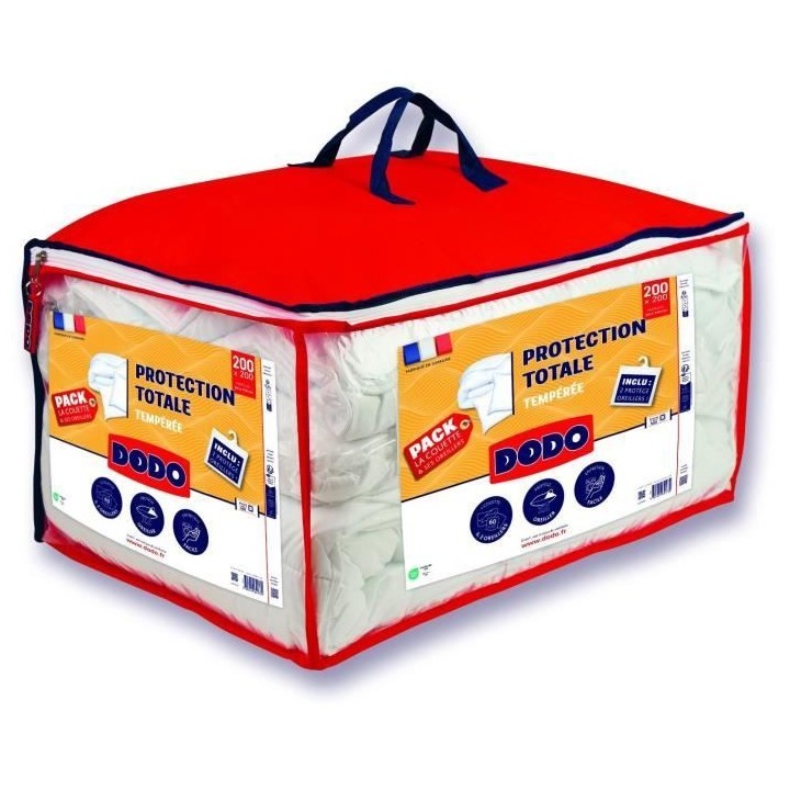 Pack couette 220x240 cm + 2 oreillers 60x60 cm + 2 proteges oreillers