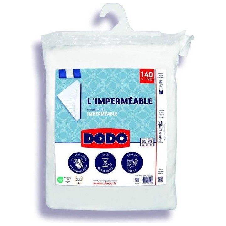 Protege matelas imperméable - 140x190 cm - Coton/Polyester - Anti pun