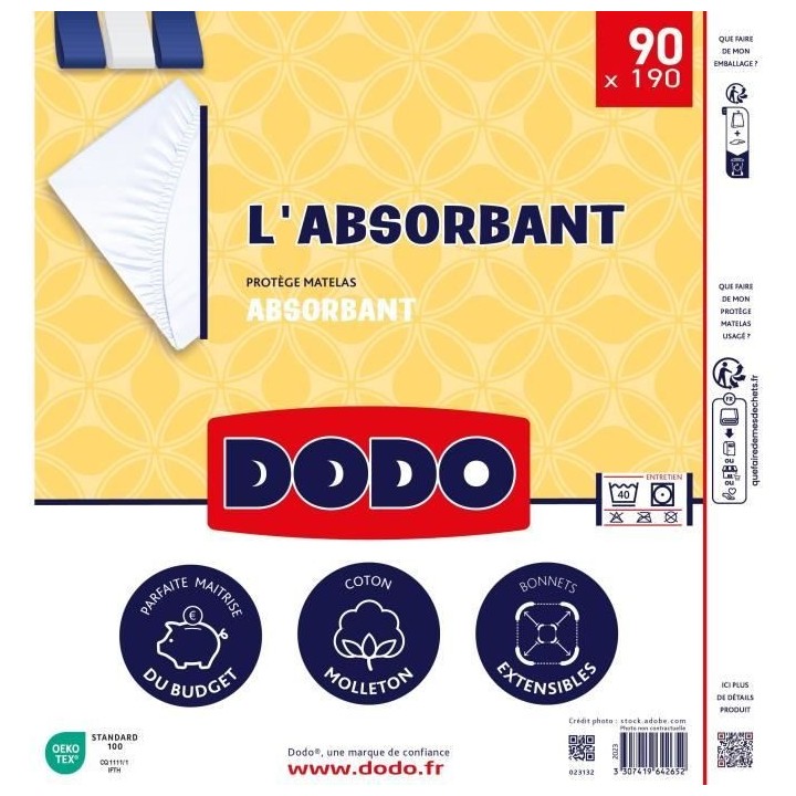 Protege matelas absorbant - 90x190 cm - Polyester