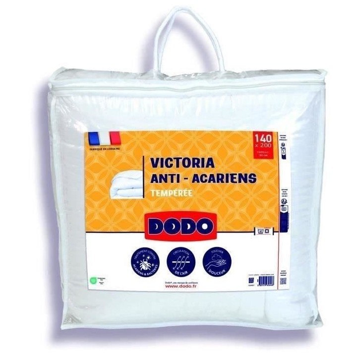 DODO Couette tempérée 300gr/m² anti-acarians VICTORIA 140x200 cm bl