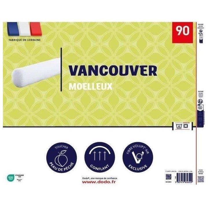 Traversin VANCOUVER 90 cm - 100% Polyester - DODO