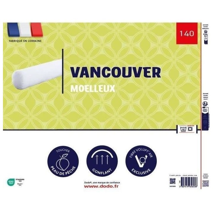 Traversin VANCOUVER 140 cm - 100% Polyester - DODO