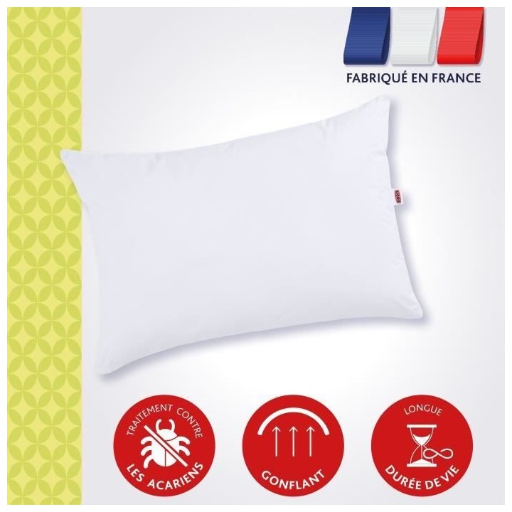 Oreiller anti-acariens 50x70 cm - 100% Polyester - DODO