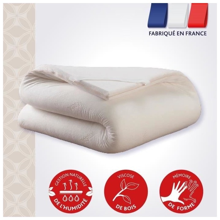 Surmatelas DODO Le Végétal - Déhoussable - 140x190 cm