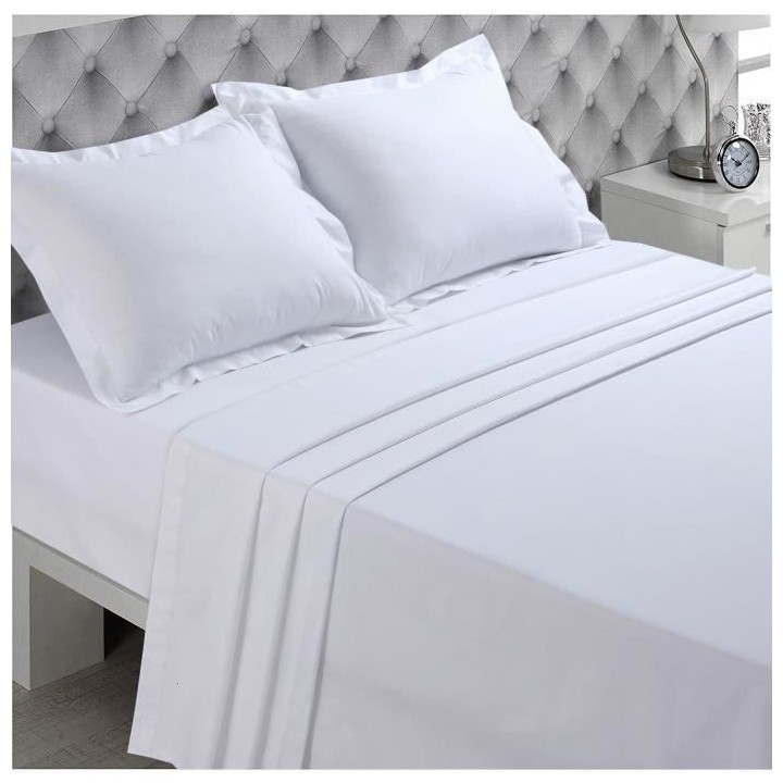 Vision - Drap plat Blanc - 270x300cm - 100% coton