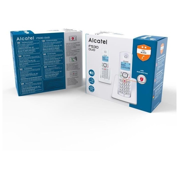 Téléphone sans fil - ALCATEL - F530 Duo - 2 combinés, blocage d'app