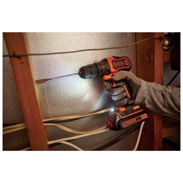 Perceuse Visseuse sans Fil - BLACK & DECKER - BDCDD186-QW - 18 V - 1 B