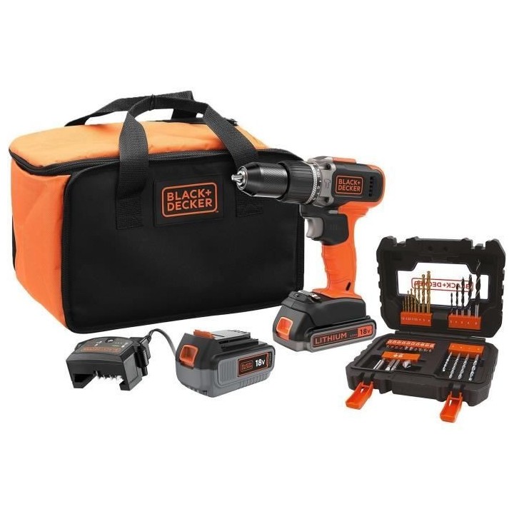 Perceuse a percussion sans fil - BLACK & DECKER - BCD003ME2SA-QW - 18