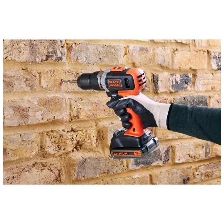 Perceuse a percussion sans fil - BLACK & DECKER - BCD003ME2SA-QW - 18