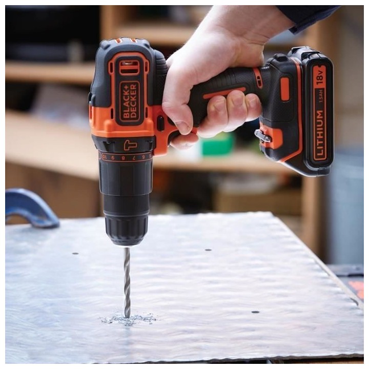 Perceuse a percussion sans fil - BLACK & DECKER - BDCHD18S32-QW - 18 V