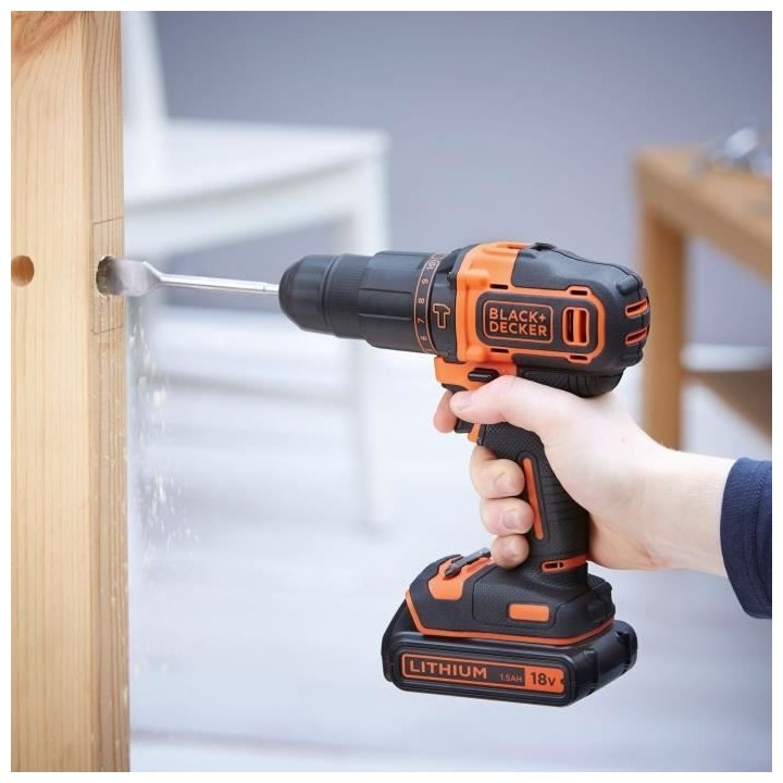 Perceuse a percussion sans fil - BLACK & DECKER - BDCHD18S32-QW - 18 V