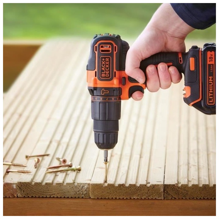 Perceuse a percussion sans fil - BLACK & DECKER - BDCHD18S32-QW - 18 V