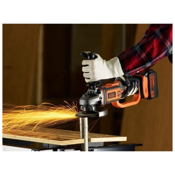 Meuleuse sans Fil - BLACK & DECKER - BCG720M1A5-QW - 18 V + 5 Disques