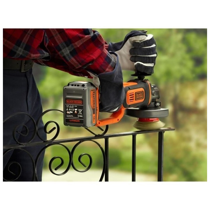 Meuleuse sans Fil - BLACK & DECKER - BCG720M1A5-QW - 18 V + 5 Disques