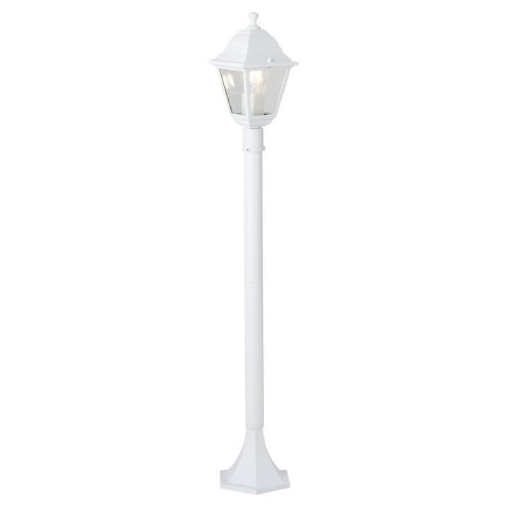 Lampadaire extérieur - BRILLIANT - NISSIE - Blanc - Métal/Verre - 1x