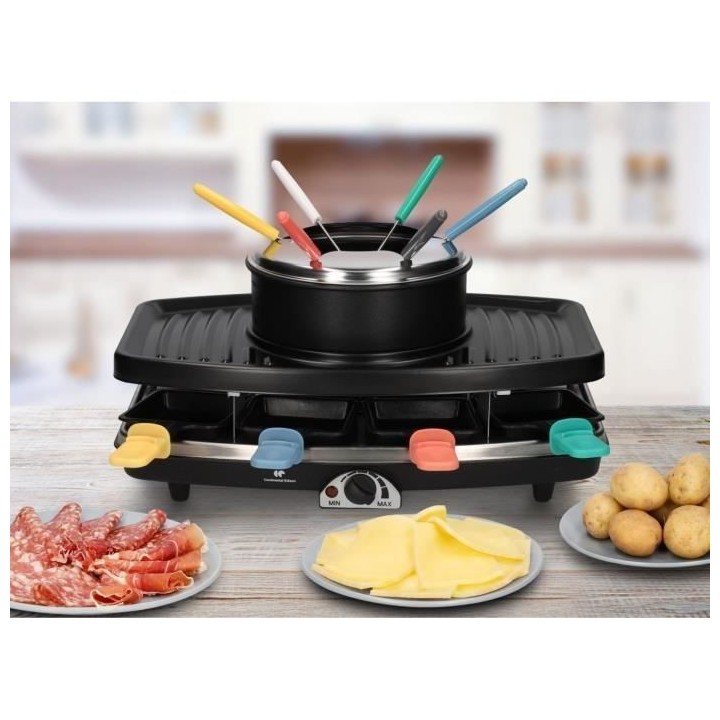 CONTINENTAL EDISON CERFG86B Appareil a raclette et fondue 8 personnes