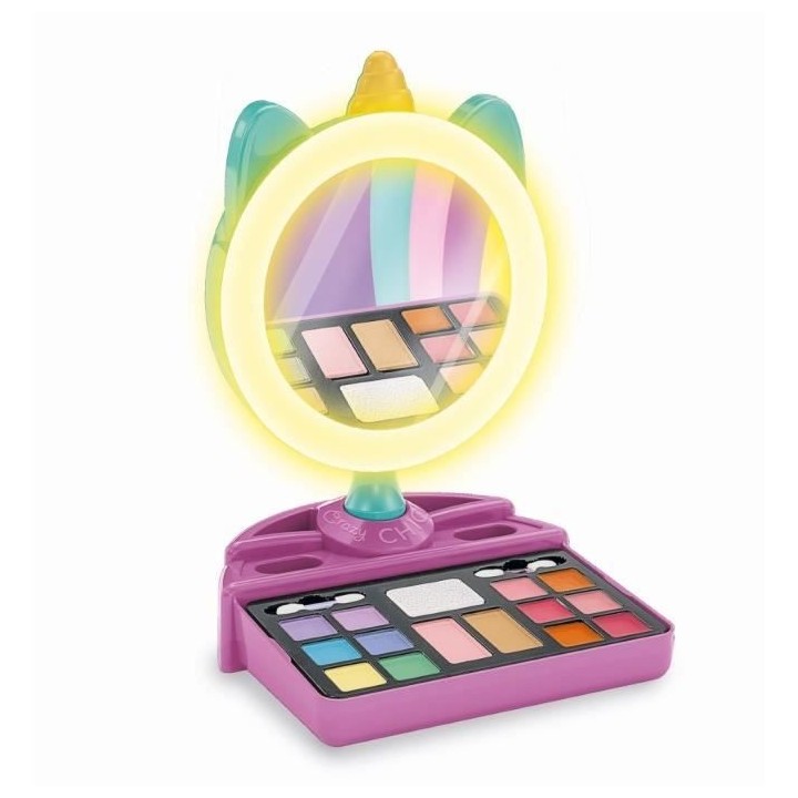 CLEMENTONI - Miroir de maquillage licorne - Anneau lumineux - Maquilla