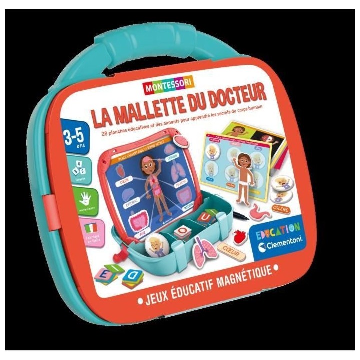 CLEMENTONI - Mallette magnétique - Corps et émotions - Apprentissage