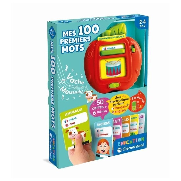 CLEMENTONI - Mes 100 premiers mots Bilingue - Jouets éducatifs - 2 mo