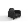 Fauteuil club IKAINEN - Tissu effet veilli noir - L 89 x P 81 x H 77 cm