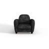 Fauteuil club IKAINEN - Tissu effet veilli noir - L 89 x P 81 x H 77 cm