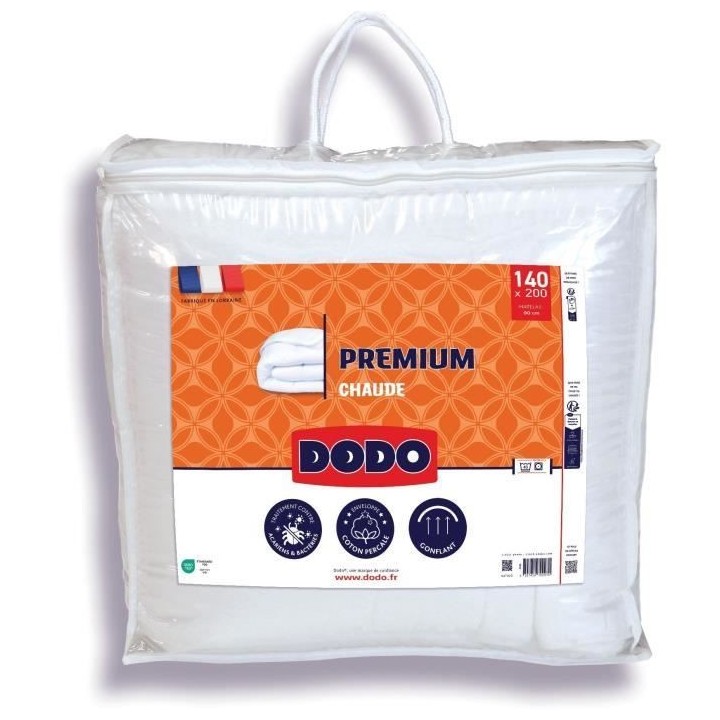 Couette chaude - DODO - PREMIUM - 220 x 240 cm - 250G/M² - Blanc
