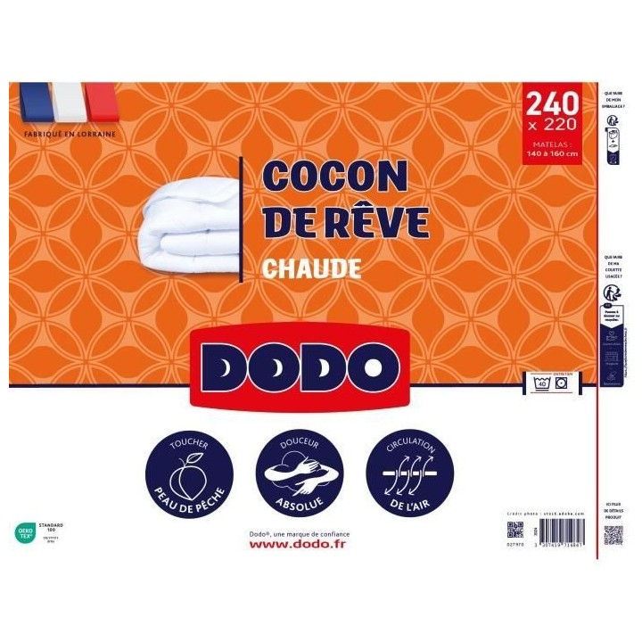 DODO - Couette chaude - COCON DE REVE - 220 x 240 cm - 2 personnes - V