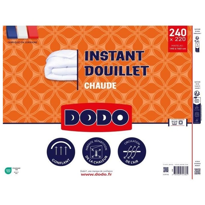 DODO - Couette chaude - Instant douillet - 220 x 240 cm - 2 personnes