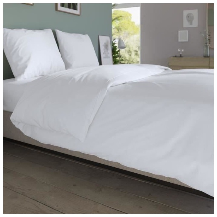 Housse de couette DODO - 140x200 cm - Coton - Antibactérien - Blanc