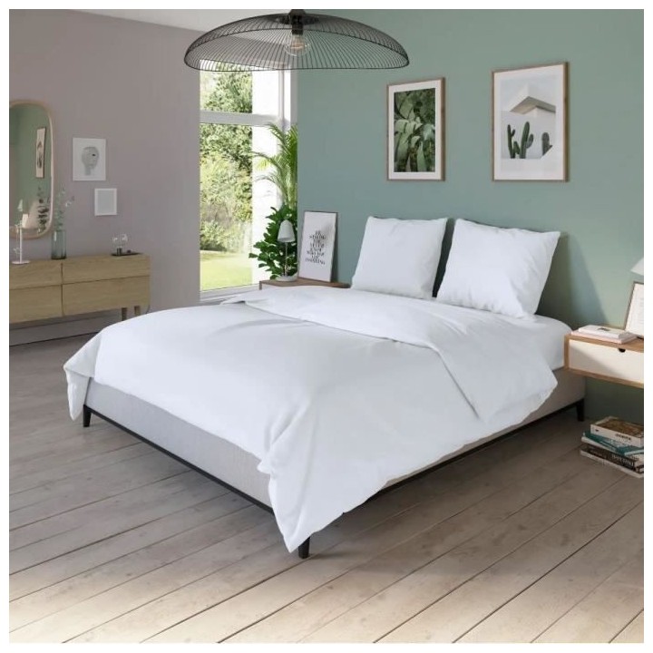 Housse de couette DODO - 240x220 cm - Coton - Antibactérien - Blanc