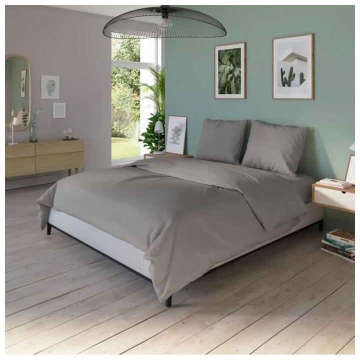 DODO - Housse de couette - 260x240 cm - Coton - Antibactérien - Taupe