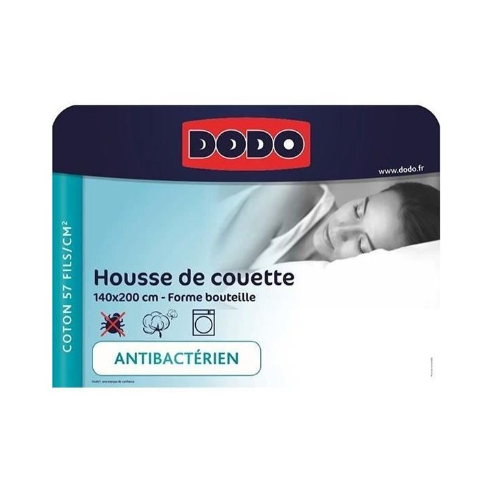 Housse de couette DODO - 140x200 cm - Coton - Antibactérien