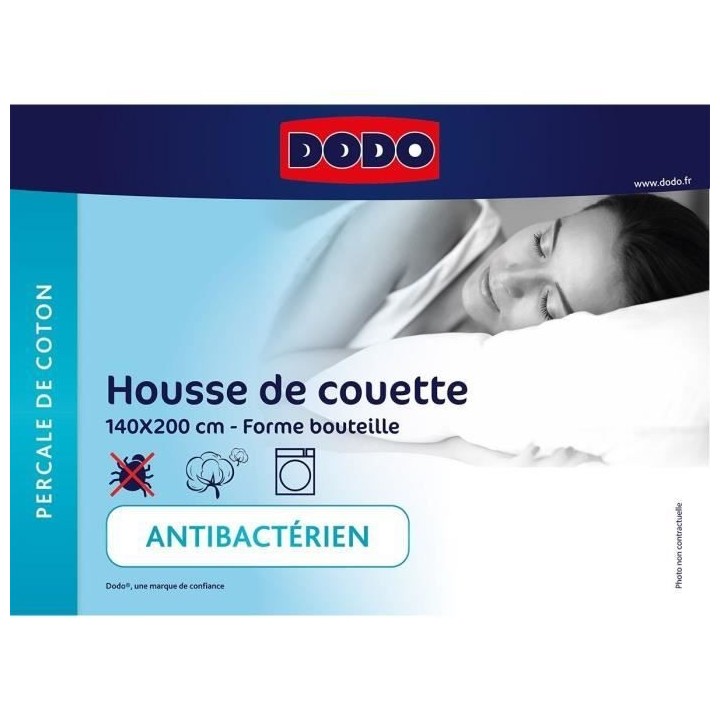 Housse de couette DODO - 140x200 cm - Coton - Antibactérien