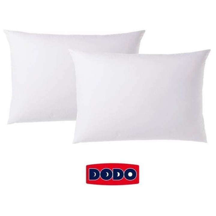 Lot de 2 taies d'oreiller rectangulaires DODO - 50x70 cm - Blanc