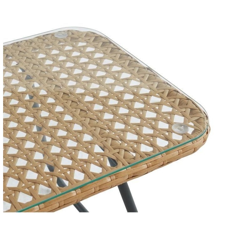 Salon de jardin en résine tressée imitation rotin 4 personnes ILBARI