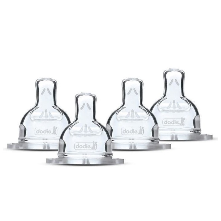 Lot de 4 tétines plates DODIE Sensation - Débit 3