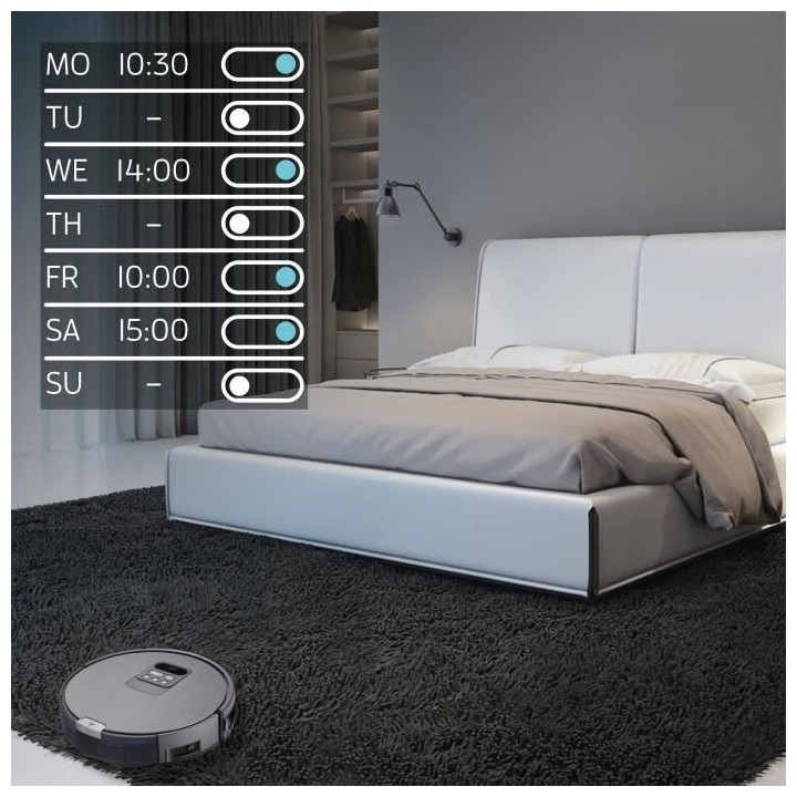 ZACO 501734 Robot Aspirateur Laveur V80 - Autonomie 130min - Réservoi