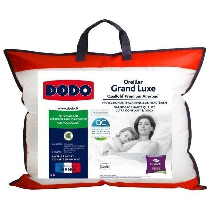 DODO Oreiller Grand luxe Quallofil Allerban 50x70cm
