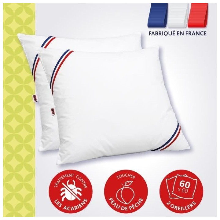 2 Oreillers Belle Nuit 60x60