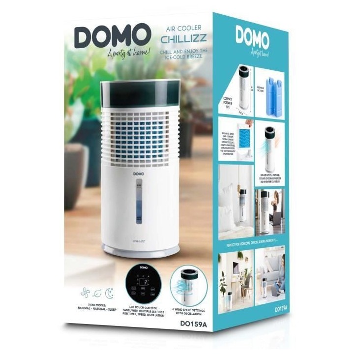 Refroidisseur d'air - DOMO - DO159A - 9,6 W - Oscillation - 3 Vitesses