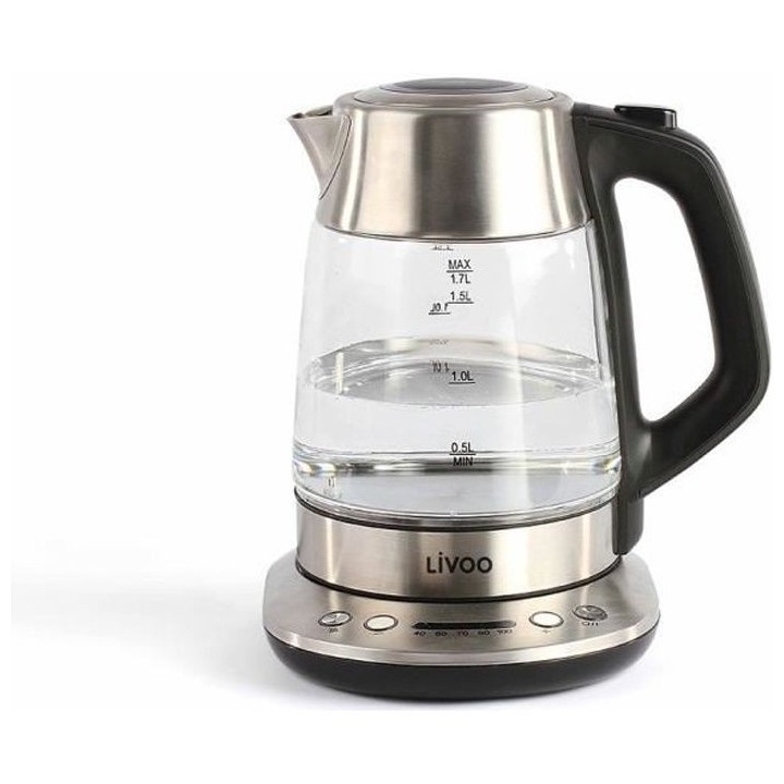 Bouilloire électrique sans fil LIVOO DOD165 - Gris - Température ré