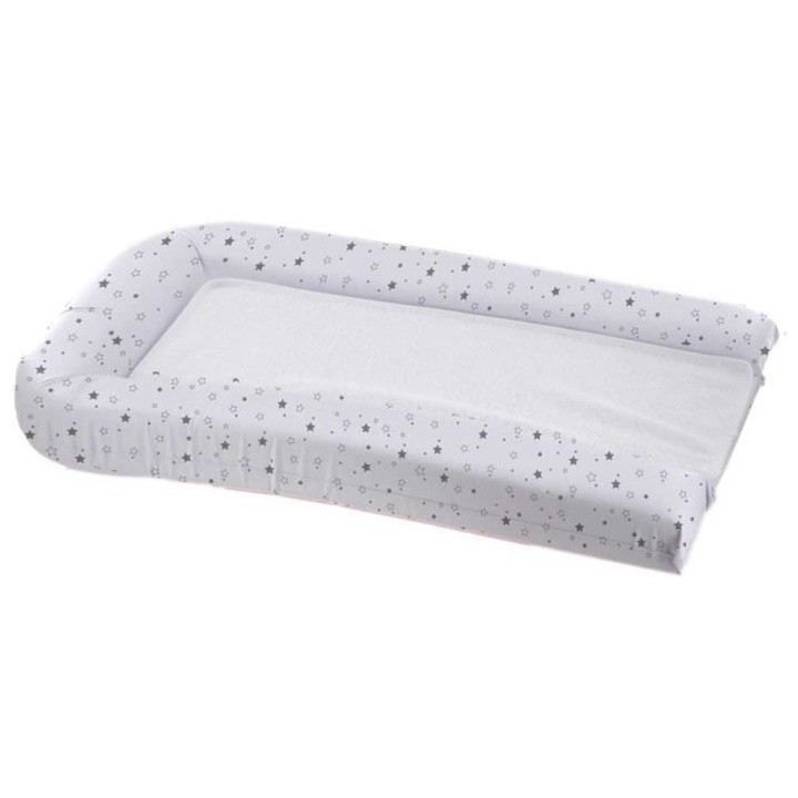 Matelas a  langer avec éponges amovibles - blanc / gris - 42 x 70 cm