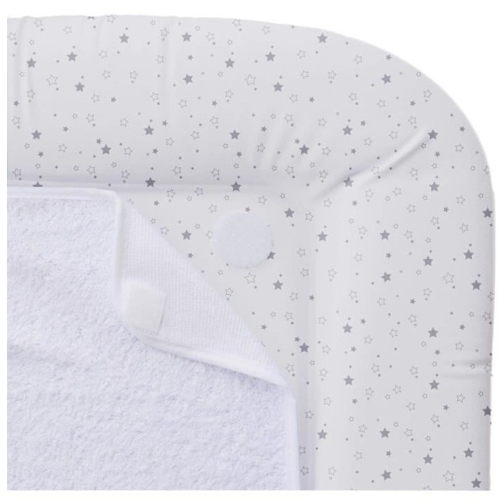 Matelas a  langer avec éponges amovibles - blanc / gris - 42 x 70 cm