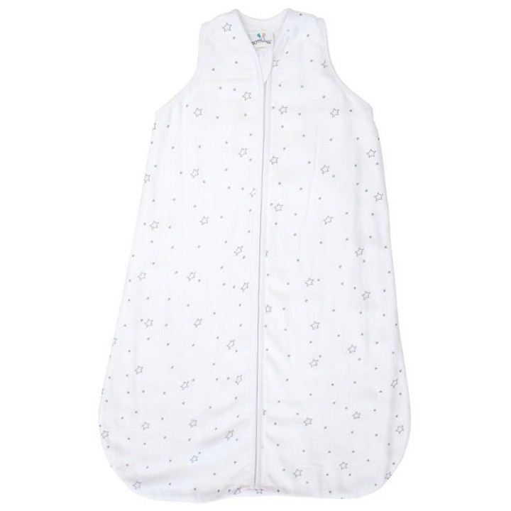 Gigoteuse d'été imprimée étoiles - Blanc et Gris - 0-6 mois 70 cm