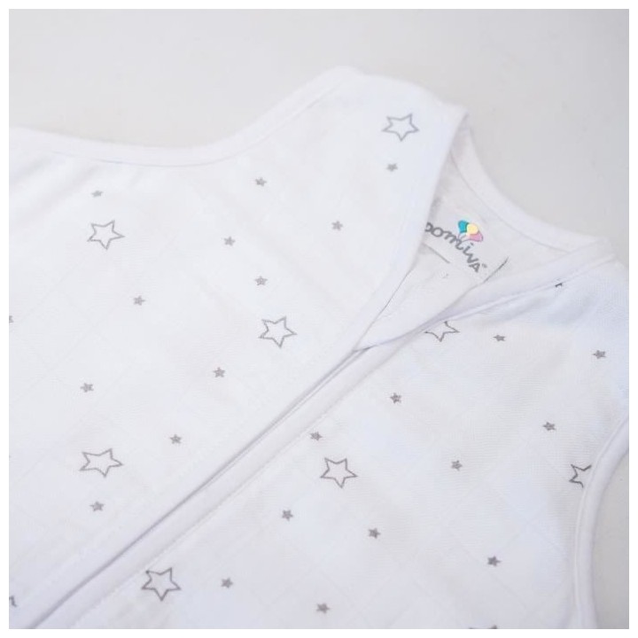 Gigoteuse d'été imprimée étoiles - Blanc et Gris - 0-6 mois 70 cm