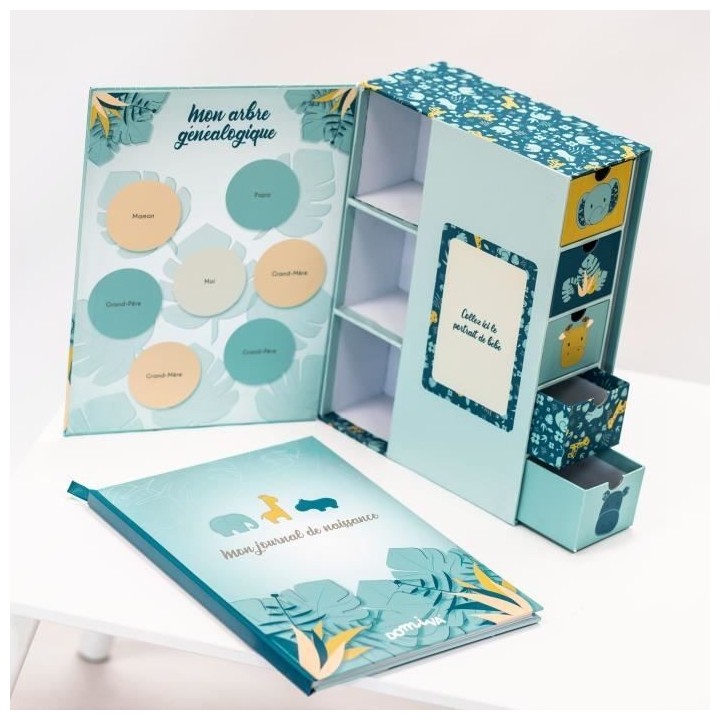 Boite a  trésors et journal de naissance - Multicolore - 22 x 31 x 1