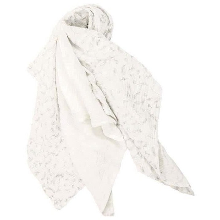 Lot de 3 langes en coton bio Leafy Bunny - Ecru - 60 x 60 cm