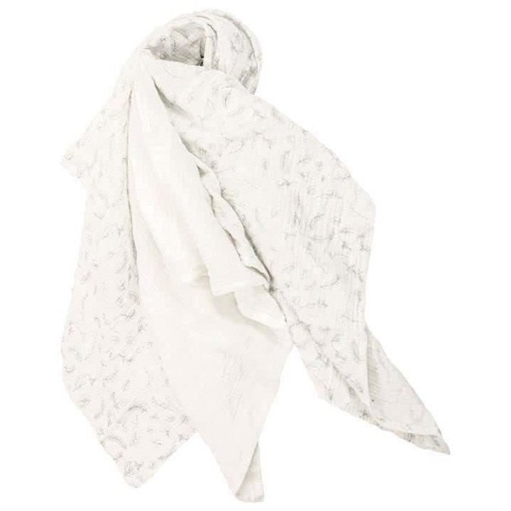 Lot de 3 langes en coton bio Leafy Bunny - Ecru - 60 x 60 cm