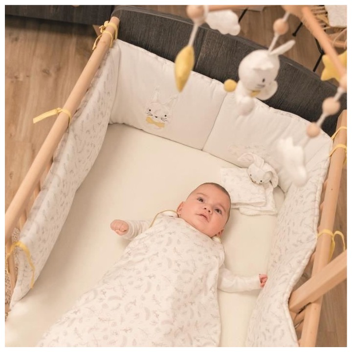 Nid d'ange Leafy Bunny - Ecru - 80 cm