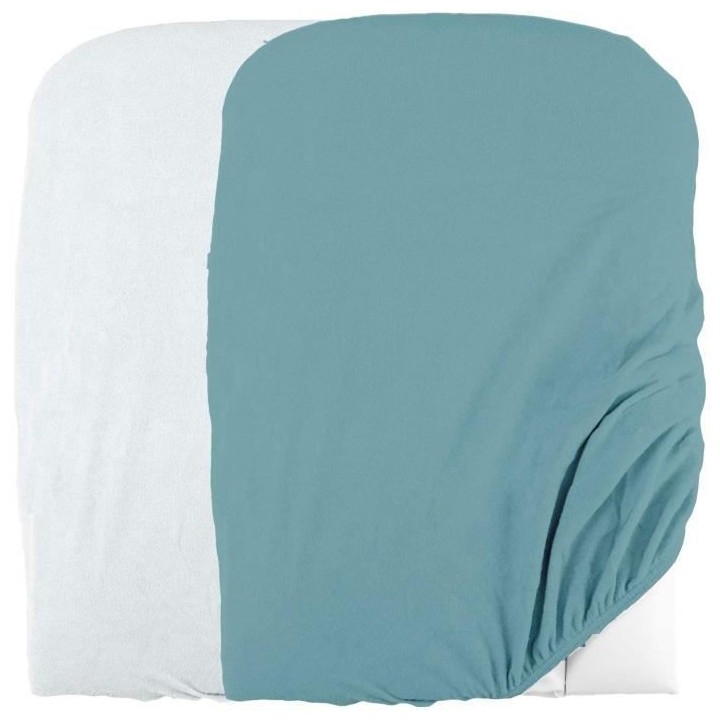 DOMIVA Lot 2 Housses matelas a langer - Eponge polycoton - oeko-Tex -